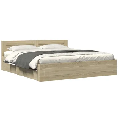 Obrázok produktu pre vidaXL Rám postele s čelom dub Sonoma 180x200 cm materiál na báze dreva