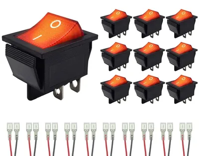 Produktbild von ProRide Wippschalter KCD4-202 2-polig 250V/16A Rot mit LED - 10er Set