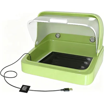 Produktbild von Vogel Brutkasten Küken Aufzuchtbox mit USB Heizmatte, 3 Temperaturstufen, transparentes Design für Küken, Enten & kleine Vögel, sicher & warm