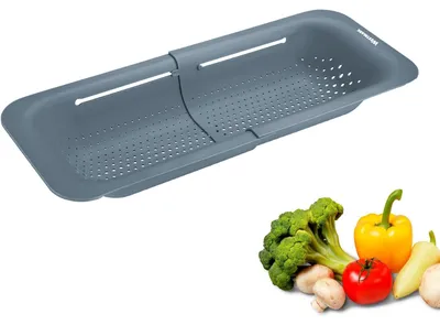 Produktbild von Westmark Abtropfsieb für Spülbecken – Ausziehbares Sieb zum Abtropfen von Obst,