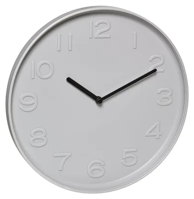 Analoge Wanduhr, Quarz, grau, 25,5 cm, Kunststoff, modern