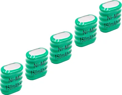 Produktbild von vhbw 5x NiMH Ersatz Knopfzellen-Akku Typ 5/V150H 150mAh 6V kompatibel mit Modellbau-Akkus, Solar-Leuchten uvm.