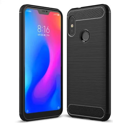 Produktbild von Xiaomi Redmi 6 Pro Hülle Silikon Schwarz Carbon Optik Case TPU Handyhülle Bumper