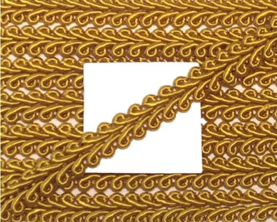 Produktbild von Posamentenborte in Gold, 3 m, 9 mm, 90 % Acetat und 10 % Baumwolle