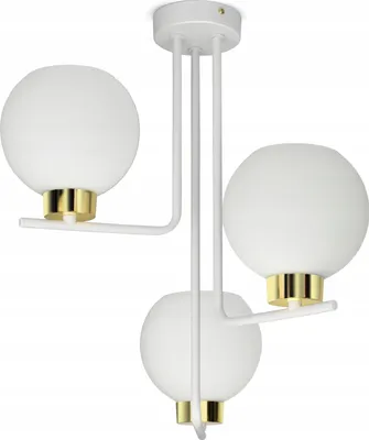Produktbild von LUXOLAR - Led Deckenleuchte - Deckenlampe 3 flammig Weiß E27 60W - Hängelampe für Wohnzimmer, Küchen - Weiß Glas Kugeln