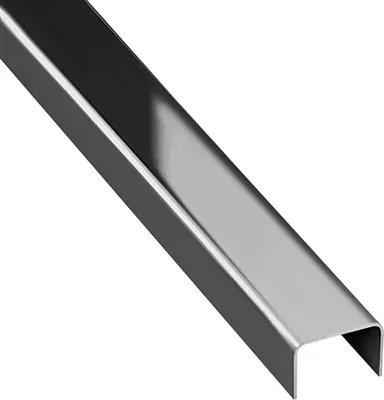Produktbild von U Profil Edelstahlschiene Bordüre Fliesenschiene Edelstahl V2A L250cm 15mm schwarz glänzend