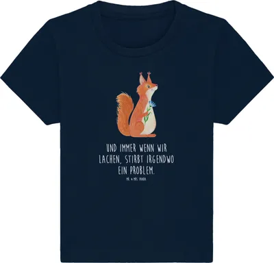 Produktbild von Mr. & Mrs. Panda Babyshirt Eichhörnchen Blume 12. - 18. Monat - French Navy - Geschenk, Motivation Sprüche, Lachen, , Eichhorn, Lustige, Spruch Positiv, Kinder Shirt