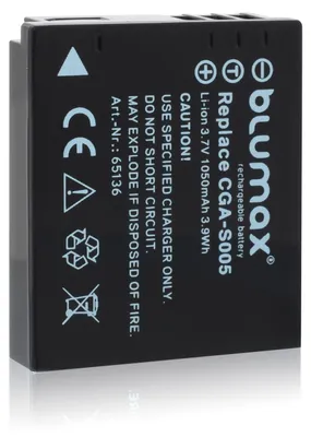 Produktbild von Blumax Akku | für Panasonic CGA-S005 Digitalkamera | Kapazität 1050mAh  |Spannung 3,7Volt | Video- und  Kamerazubehör