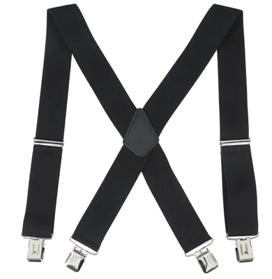 Produktbild von Robuste Herren Hosenträger X-Form, schwarz, 120 cm x 4 cm, 4 Clips, verstellbar