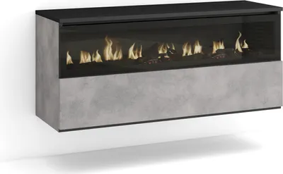 Immagine prodotto di COZY Caminetto elettrico LED, 102x35x45cm, Camino elettrico, da appendere, Cemento