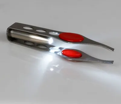 Image de Pince à épiler en acier inoxydable avec lumière LED Pince à épiler les sourcils Pince à épiler les cheveux