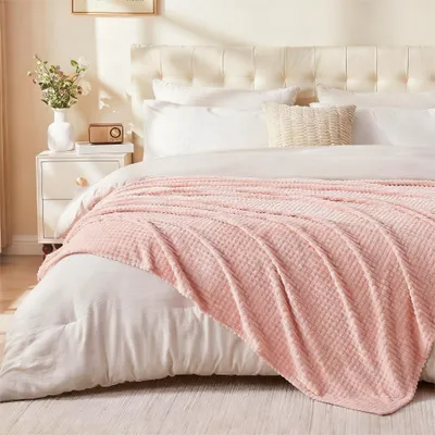 Immagine prodotto di Coperta per divano, 150 x 200 cm, rosa chiaro, in flanella