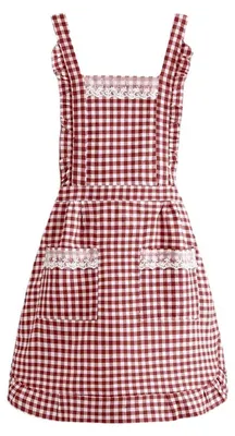 Baumwoll-Kochschürze rot 77x79 cm mit Taschen