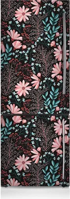 Produktbild von Magnetfolie Magnete Küche Kühlschrank Dekoration 60x205 cm - Weinleseblumen.