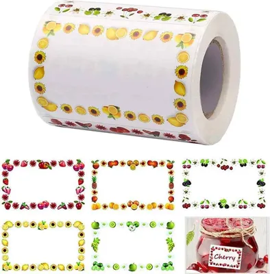 Produktbild von Packung mit 200 selbstklebenden Etiketten für Marmeladengläser, wasserfest, mit leicht beschreibbarer Oberfläche