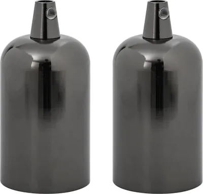 Obrázok produktu pre vidaXL Objímky pre lampy 2 ks. Lesklé čierne E27
