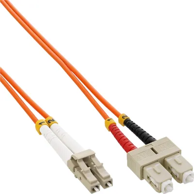 Produktbild von InLine® LWL Duplex Kabel, LC/SC, 50/125µm, OM2, 15m