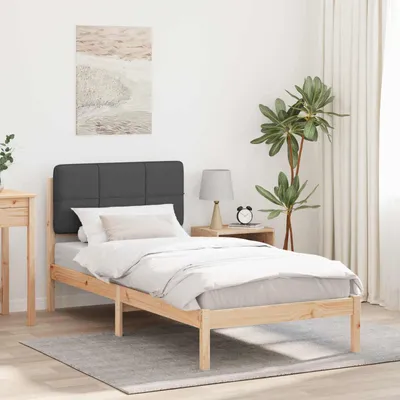 Image de Maison Exclusive - Sommier avec tête de lit rembourrée Gris foncé 75 x 190 cm