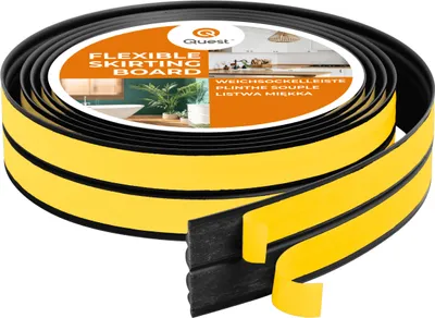 Produktbild von QUEST Kantenschutz Selbstklebend xmm, 5m, PVC Eckenschutz für Innen- und Außenecken, Dekorativ, Flexibel, UV-beständig, schwarz