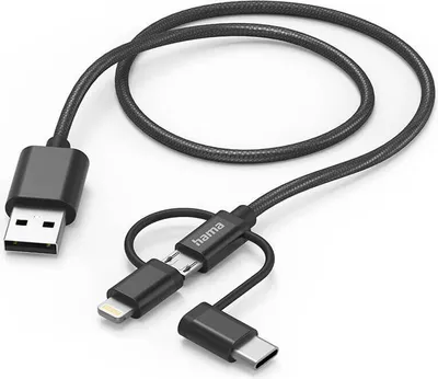 Obrázok produktu pre Hama 00201536, 1,5 m, USB A, USB C, USB 2.0, 0,48 Gbit/s, Čierna