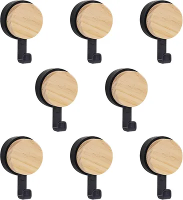 Produktbild von Wandhaken aus Naturholz, selbstklebend, kein Bohren erforderlich, für Schlafzimmer, Wohnzimmer oder Badezimmer