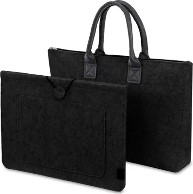 Produktbild von Laptop Hülle 14 Zoll -  Wasserdichte Laptoptasche, Notebook PC Schutzhülle, Filz-Laptop Sleeve graphit