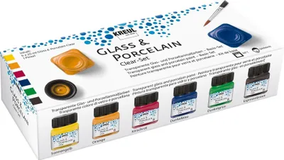 Produktbild von KREUL 16601 Marker do szkła i porcelany bezbarwny, zestaw 6 x 20 ml