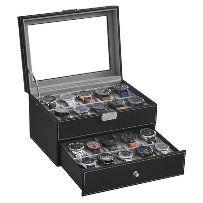 Produktbild von für 20 Uhren, 2 Ebenen, mit Glasdeckel