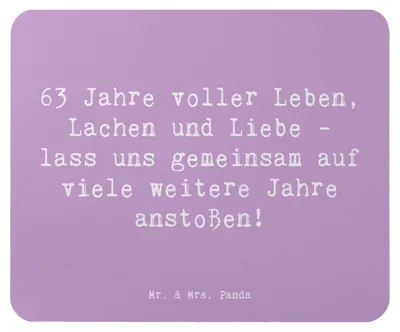 Produktbild von Mr. & Mrs. Panda Mauspad Spruch 63. Geburtstag Freude - Lavendeltraum - Geschenk, laptop, Mousepad, liebevoll gestaltet, glückliche Momente, Mouse Pad, Alter, mousematte