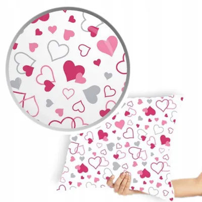 Obrázok produktu pre Designpremium Obliečka na vankúš biela so srdiečkami 70x80 cm