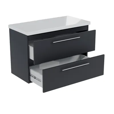 Produktbild von Paplinskimoebel Waschtisch mit Unterschrank 80cm x 39 cm x 51,5 cm Waschbeckenunterschrank - Badezimmer wandschrank 80 cm - Waschbecken mit Unterschra