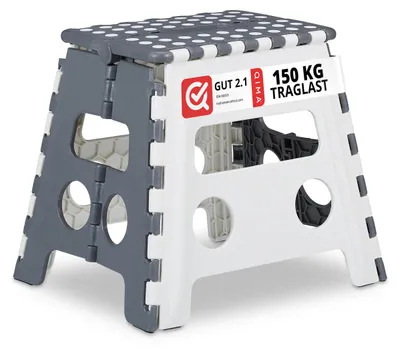 Klappbarer Tritthocker für Kinder, grau-weiß, 30x37x29 cm