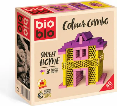 Produktbild von Bioblo Colour Combo Sweet Home, mit 40 Bausteinen, Bioblos, Bausteine, Konstruktionsbausteine, Spielzeug, 64027