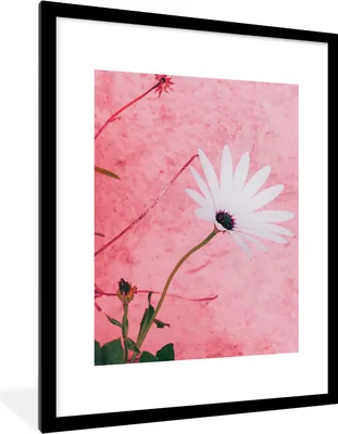 Produktbild von MuchoWow® Gerahmtes Poster Blumen - Rosa - Vintage 60x80 cm - Poster mit Schwarzem Bilderrahmen Wandposter Rahmen Foto Bilder - Wohnzimmer - Dekorationen - Prämie