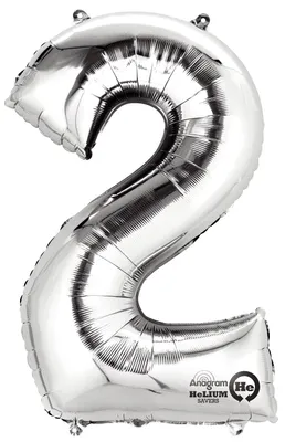 Produktbild von amscan® 2798201 Folienballon Zahl 2 - silber