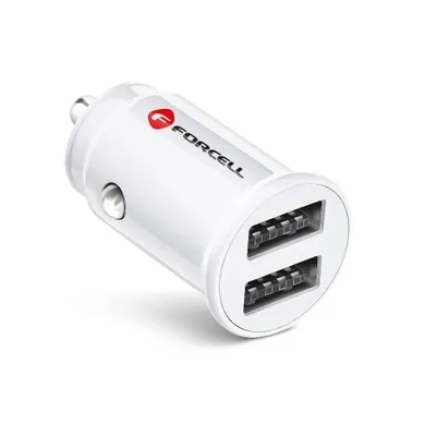 Produktbild von FORCELL KFZ-Ladegerät Auto-Ladegerät Mini 2x USB-Anschluss 3,1A CC-SJ02 KFZ-Adapter Weiß