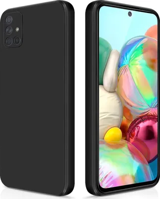 Produktbild von Silikon Hülle für Samsung Galaxy A71 4G Flüssigsilikon Dünn Gel Gummi Matt Kratzfeste Schutzhülle Schwarz