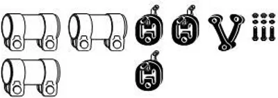 Produktbild von HJS 82 11 2360 Montagesatz Auspuffanlage Abgasanlage für AUDI A4 Limousine (8D2, B5) A4 Avant (8D5, B5) A6 Avant (4B5, C5) A6 Limousine (4B2, C5)