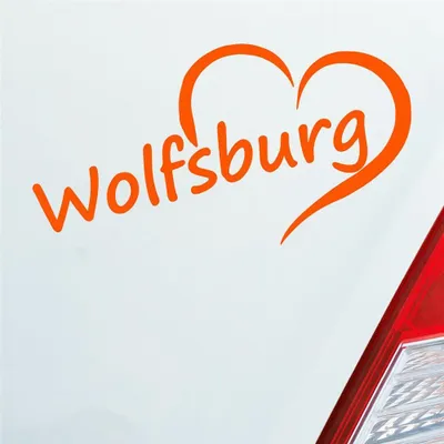 Produktbild von Auto Aufkleber Wolfsburg Herz Stadt City Liebe Love Heart 15x8 cm Orange Sticker Heckscheibenaufkleber