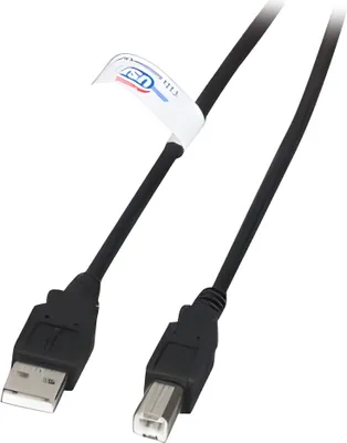 Produktbild von EFB USB2.0 Anschlusskabel A-B, St.-St., 1.8m, schwarz, LSZH
