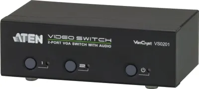 Obrázek produktu pro Aten VS0201 VS0201 Přepínač monitorů VGA 2-cestný, se zvukem, ovládaný přes RS-232