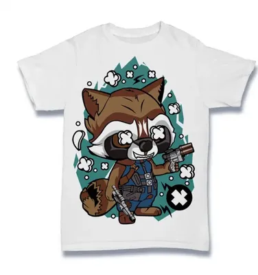 Produktbild von Herren Grafik T-Shirt Sprechendes Waschbär-Superhelden-Shirt - Cartoon – Talking Raccoon- Superhero Shirt - Cartoon – Öko-Verantwortlich Vintage