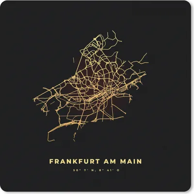 Produktbild von MuchoWow® Mauspad Mousepad Frankfurt - Deutschland - Karte - Stadtplan - Wegbeschreibung 30x30 cm - Mousepads - Maus Mat - Pad - Mausunterlage - Gaming