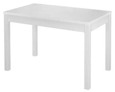Produktbild von Weißer schmaler Esszimmertisch aus Kiefer massiv 70x120 cm wählbares Tischbein-Design V-90.70-54WBeine Rillen Vertikal