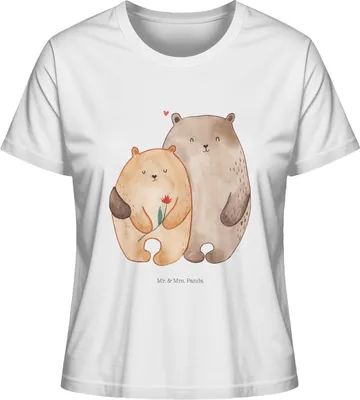 Produktbild von Mr. & Mrs. Panda Damen Basic T-Shirt Bären Liebe Größe XL - Weiß - Geschenk, Verknallt, Freundin, Bär, Shirt, Oberteil, Baumwoll, Kuscheln, Verliebt, Jersey, Hochzeitstag
