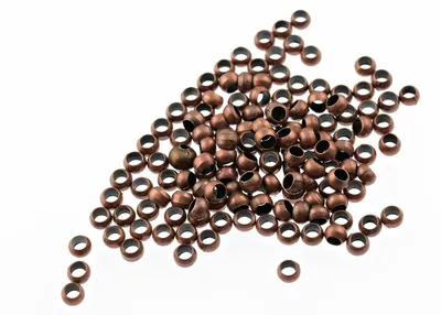 Produktbild von Vintageparts Quetschperlen antik Kupfer 2,5mm Messing 200 Stück Schmuckherstellung
