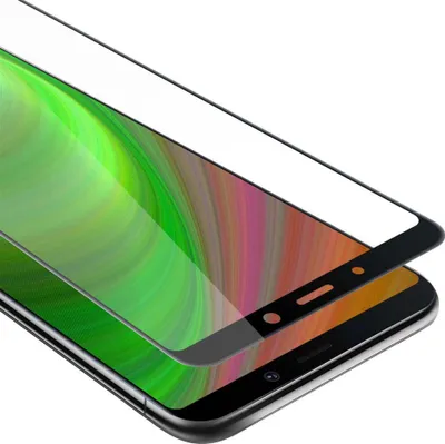 Produktbild von Cadorabo Panzerfolie für Samsung Galaxy A9 2018 Schutzfolie in Schwarz Vollbild Folie Tempered Display Schutzglas