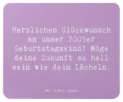 Produktbild von Mr. & Mrs. Panda Mauspad Spruch 2005 Geburtstag - Lavendeltraum - Geschenk, Geburtstagsgeschenk, Jahrgang, Happy Birthday, mousematte, Jubilar, Zukunft, pc, Mouse Pad