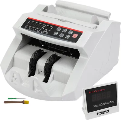 Produktbild von VEVOR FJ0288 Geldzählmaschine Weiß mit Echtheitprüfung Banknotenzähler 1000 Stück/min mit UV- und MG-Systeme Geldscheinzähler mit LED Bildschirm