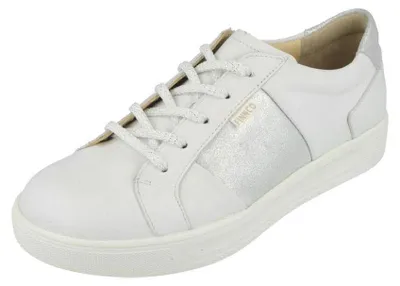 Produktbild von Finn Comfort Halbschuh Malita 2793-903094, Glattleder, Weiß mit silbernen Details, Fußbettung zum Wechseln 38